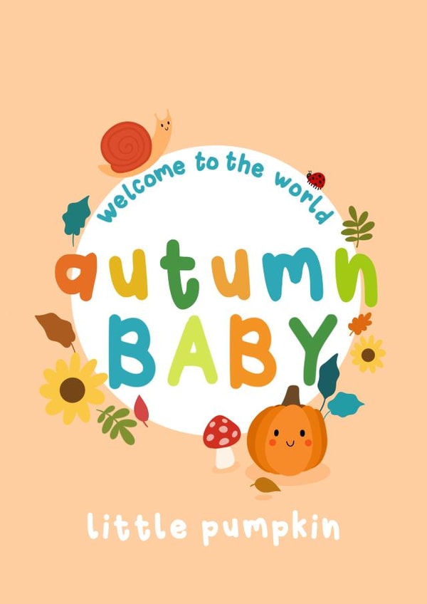 Cute New Baby Card - Autumn Baby created by Sophie Larsson