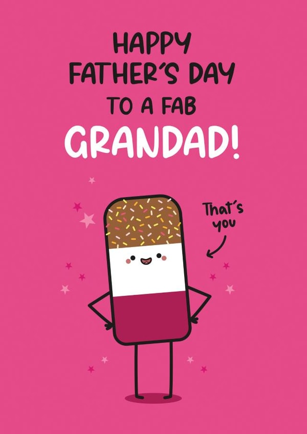 Father's Day Card For Grandad - Ice Lolly Pun - Fab Grandad created by Twisted Haggis