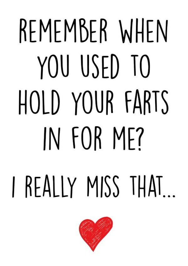 Cute Card for Other Half - Remember When You Used To Hold Your Farts In? created by Kiss My Card