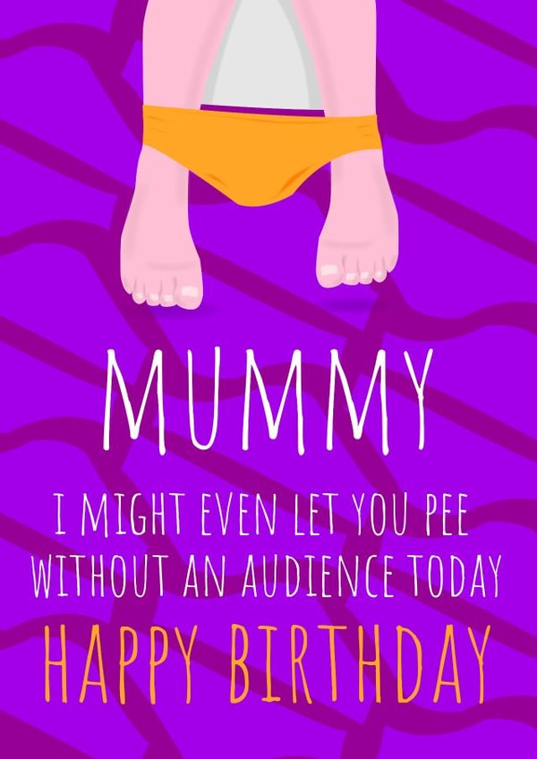 Cute Mummy card - Pee without an audience offer created by AG77 Design