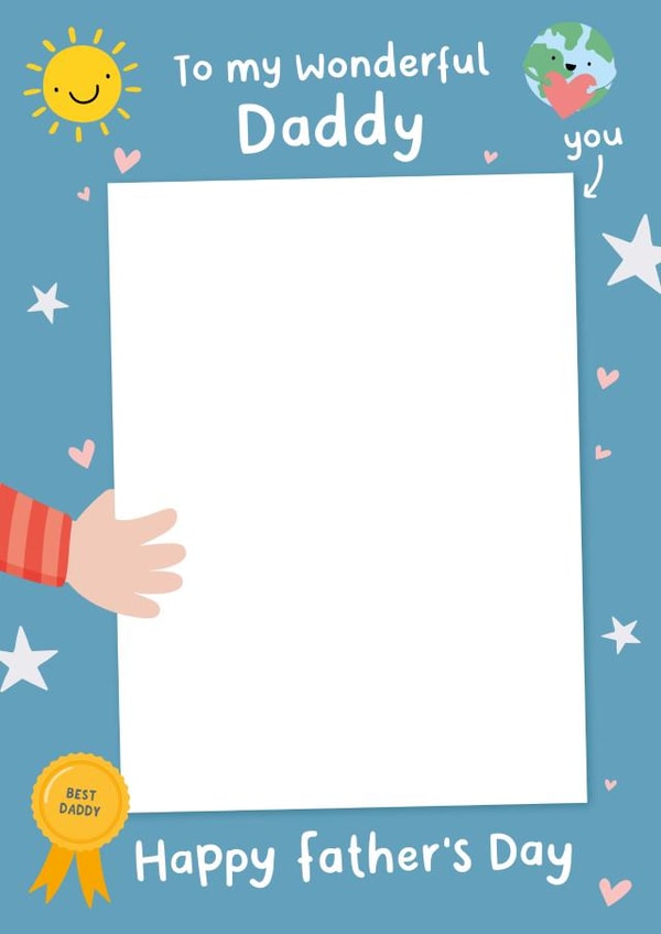 Heartfelt Father's Day Card - Drawing of Daddy - From The Kids - My Wonderful Daddy created by Macie Dot Doodles