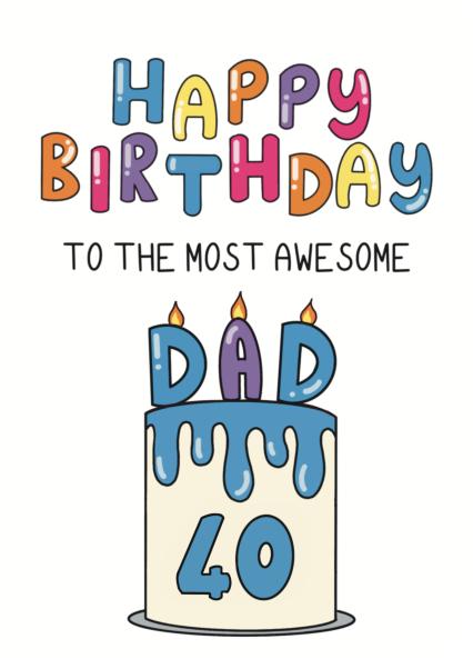Awesome dad 40th card card