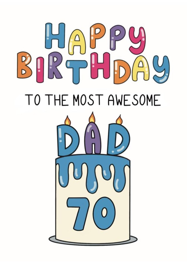 Classic Birthday Card - For Dad - 70th created by Schnauzer Scribbles