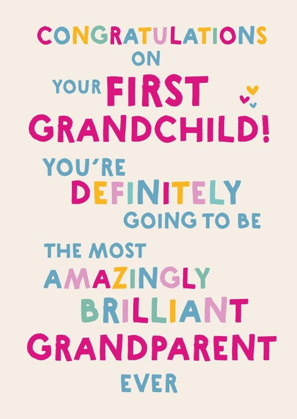 Cute Congratulation Card - First Grandchild - New Grandparent created by Wink Design - Michelle Roberts