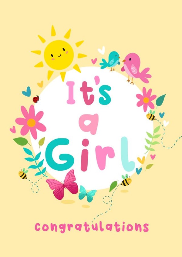 Cute New Baby Card - It’s A Girl created by Sophie Larsson