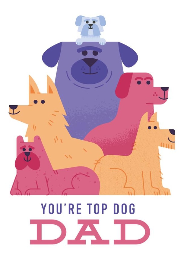 Cute Fathers Day Card - From The Dog - Top Dog Dad created by Chris Wharton