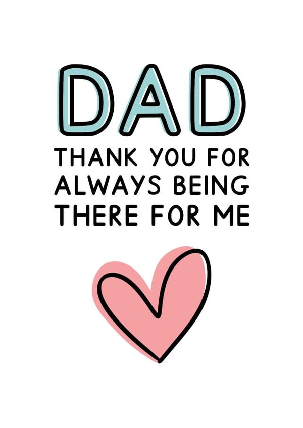 Heartfelt Father's Day Card - Thank You For Being There For Me created by Jeff and the Squirrel