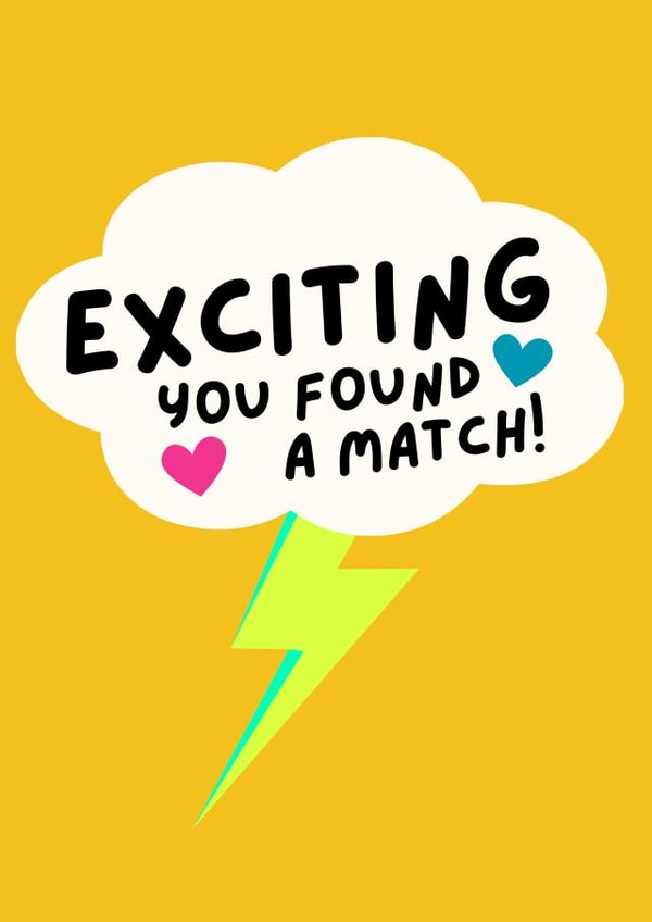 Matching Panel Congratulations Card - Adoption - Exciting You Found A Match! created by Stove