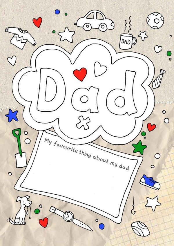 Cute Father's Day Card - Colour in - From The Kids created by Kate Garrett