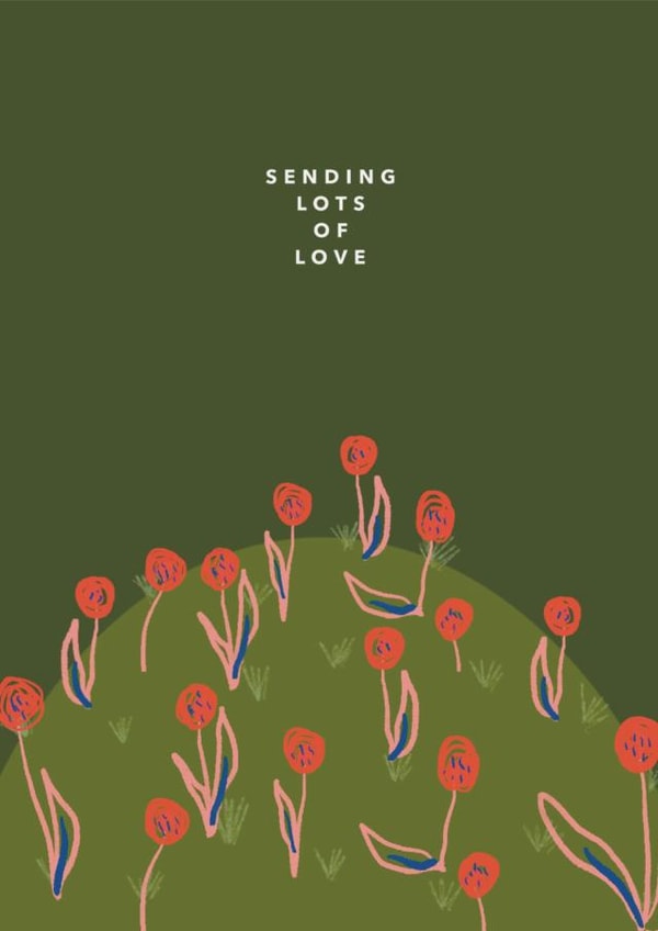 Pretty Thinking Of You Card - Sending Lots Of Love - Floral created by Isabel Canvas