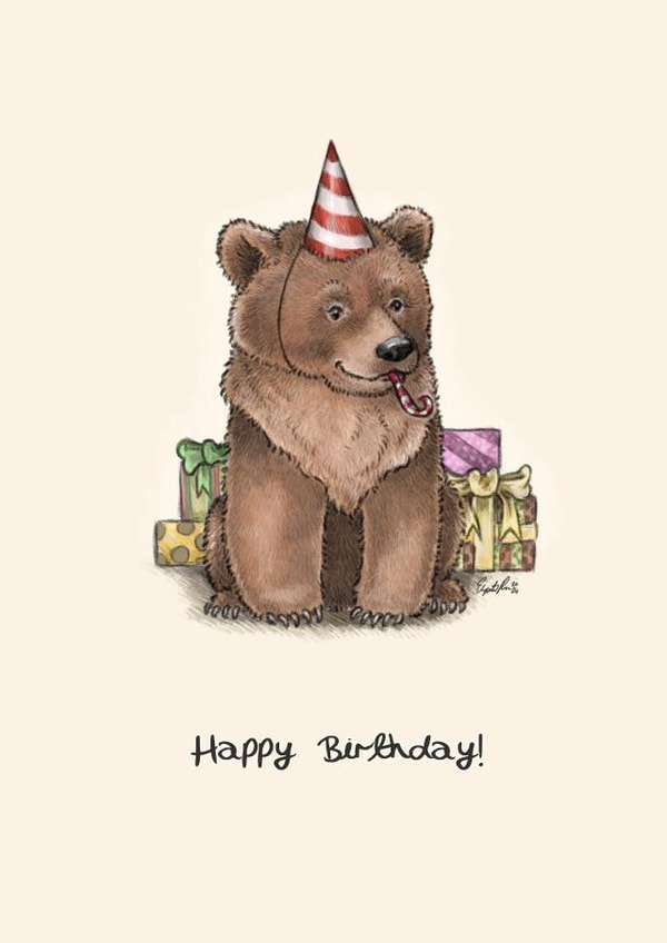 Cute Birthday Card - Teddy Bear - Party created by Elspeth Rose