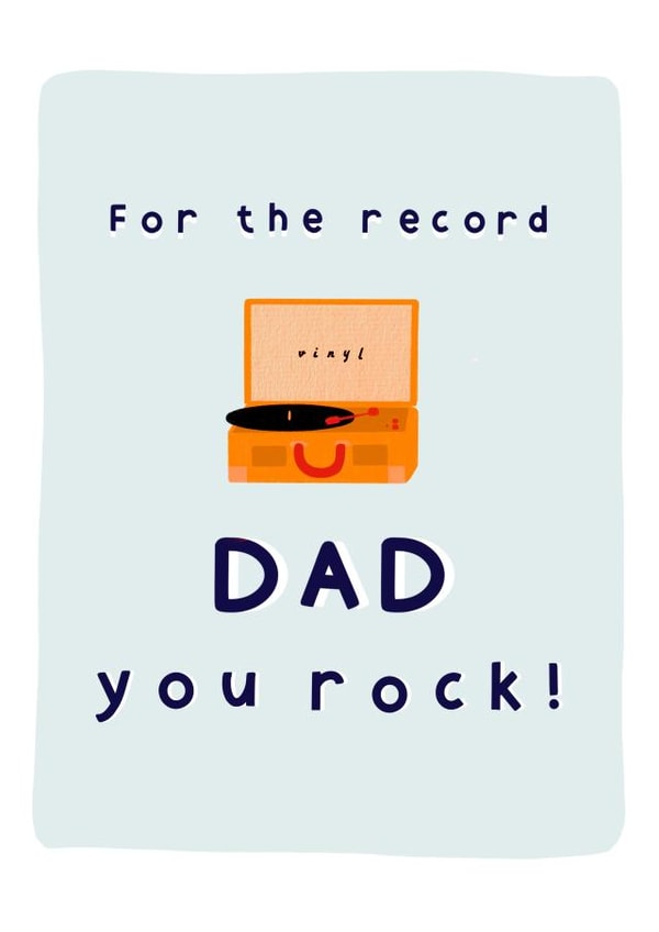 Cute Father's Day Card - Dad You Rock - Record Player created by Stilus 