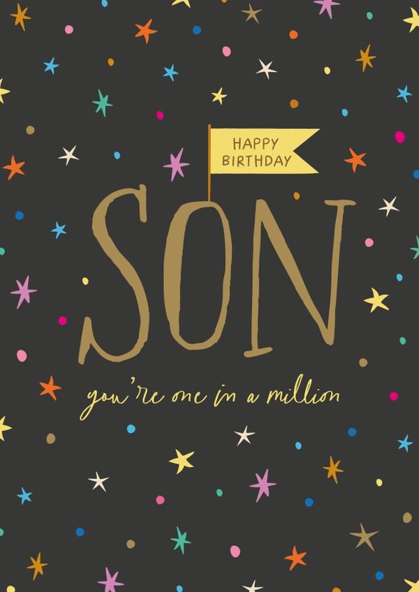 Cute Birthday Card - For Son - For A One in a Million created by The Pattern Press