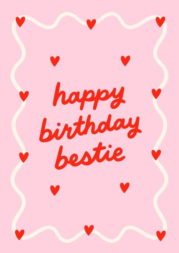Happy Birthday Bestie - Cute Birthday Card For Your Best Friend, BFF, Sister created by BW Illustrations