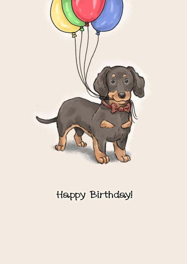 Cute Birthday Card - Dachshund - Happy Birthday! created by Elspeth Rose