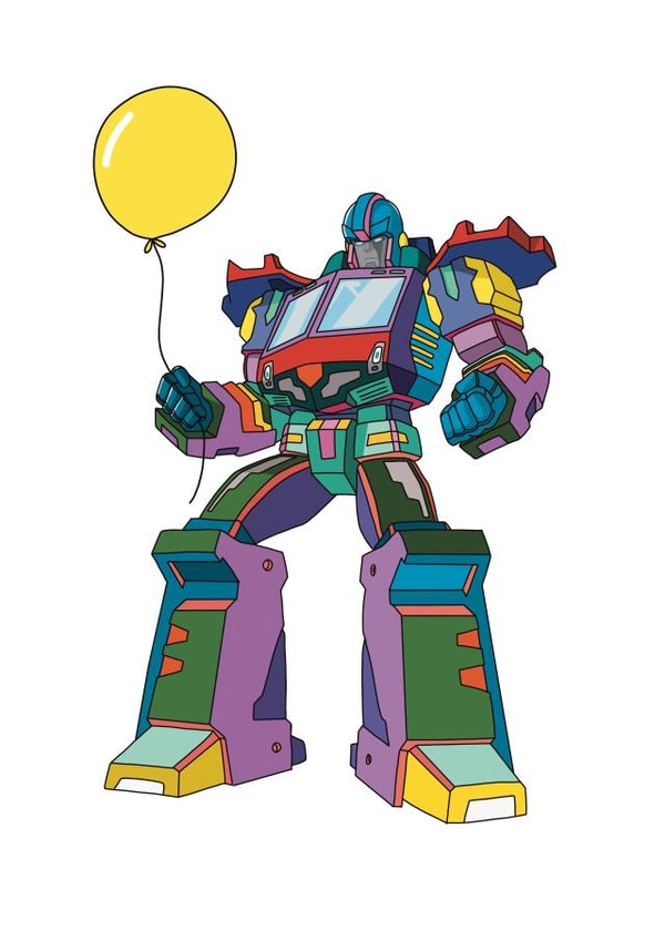 Fun nostalgic toys birthday card 80s 90s cartoon created by Sophie Sanders