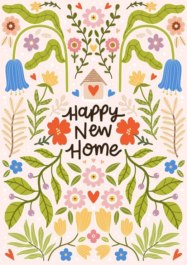 Pretty New Home Card - Floral Pattern created by Leaf Lane Studio
