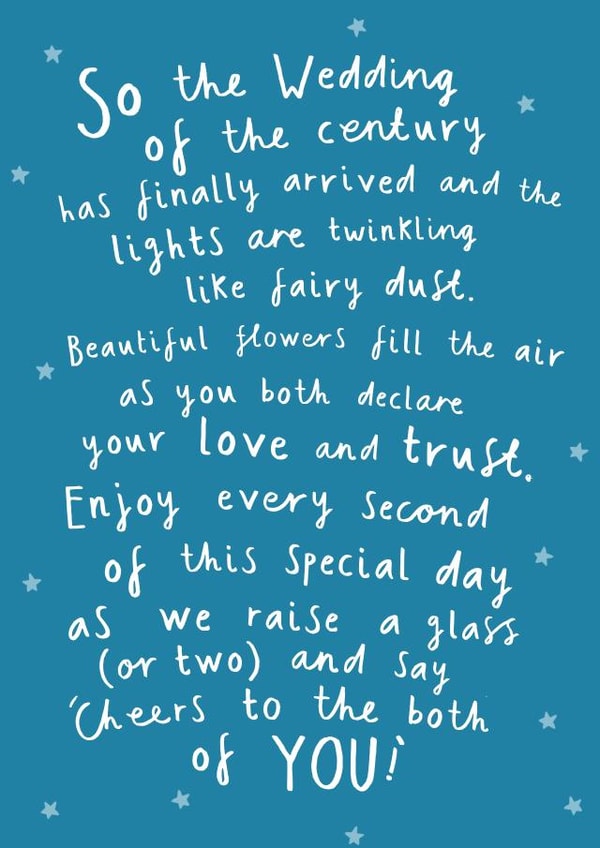 Heartfelt Wedding Card - Raise A Glass - Wedding Of The Centuary created by Pickled Prints