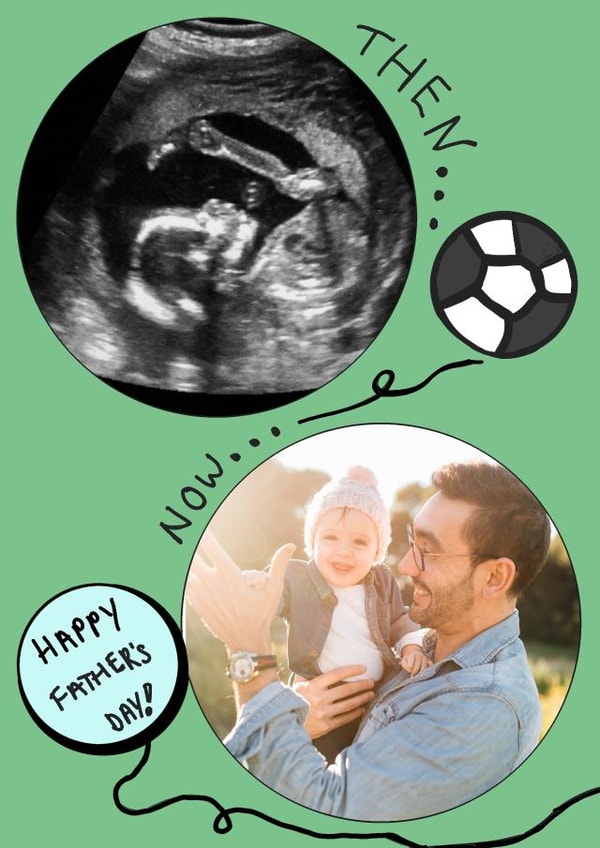 Cute Fathers Day Photo Card - Then & Now created by Amelia Paveley
