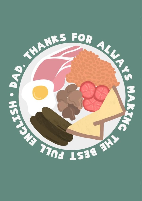 Funny Father's Day Card - For Dad - Full English Breakfast created by This Gal Designs