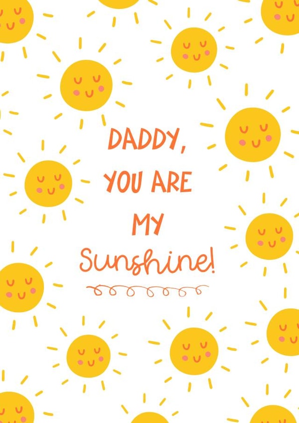 Cute Father's Day Card - Daddy You Are My Sunshine - From The Kids created by Krafty Kitsune