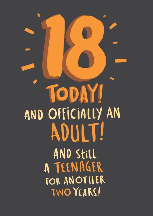 Funny Birthday Card - 18 Today - Still A Teenager created by Pink wink