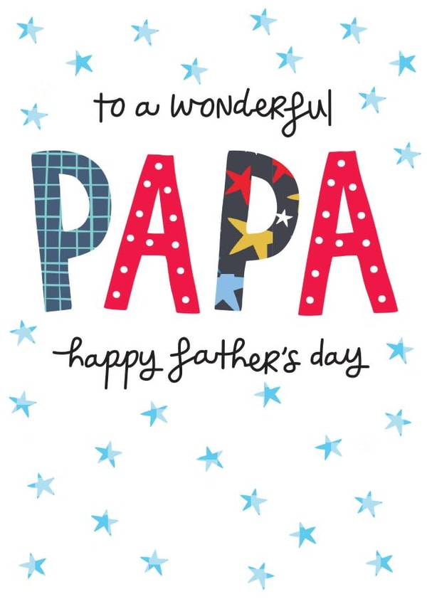Classic Fathers Day Card - To A Wonderful Papa created by The Boy and the Bear