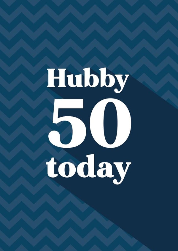 Classic Birthday Card - 50th - Husband - Hubby created by Quinton cards