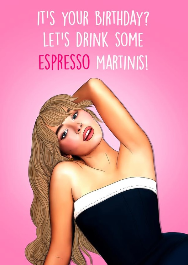 Fun Pop Culture Birthday Card - Sabrina Carpenter - Espresso created by Poppy & Mabel