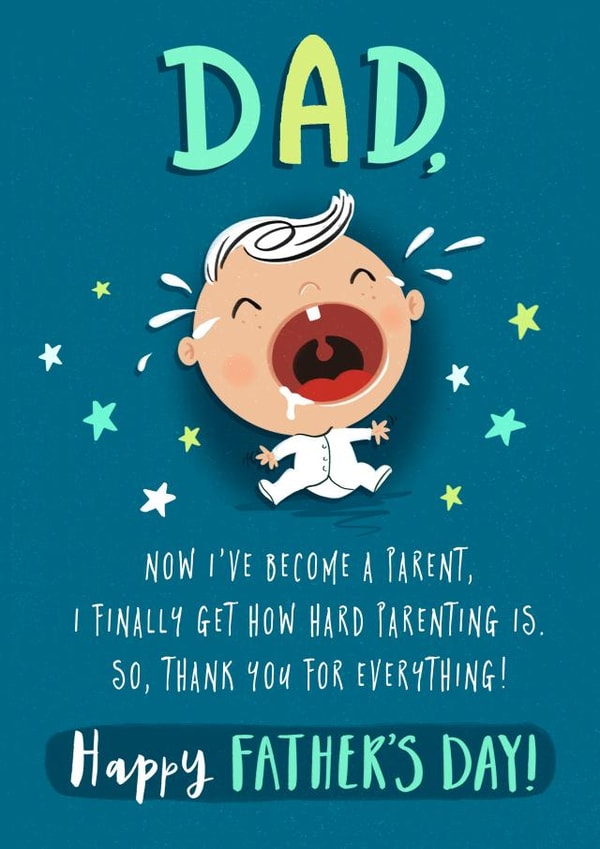 Funny Father's Day Card - Baby created by Dalia Clark Design