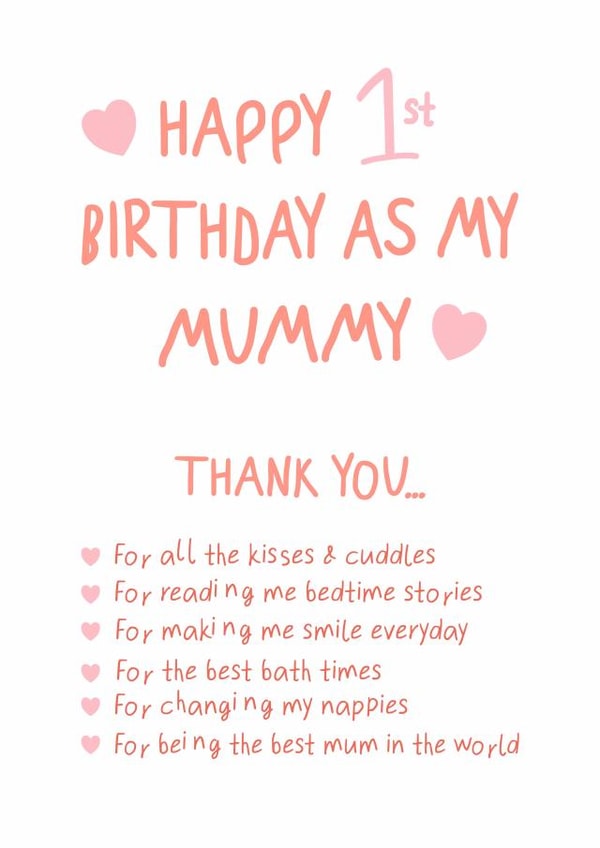 New Mum Card - From The Baby - First Birthday Mum - Best Mummy Birthday Card created by @hollielonglanddesigns