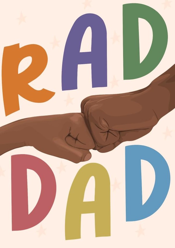 Cute Father's Day Card - Rad Dad - Fist Bump created by Pink + Pip