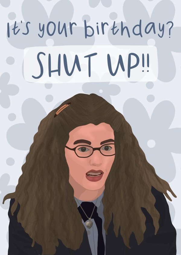 Funny princess diaries inspired birthday card created by Pink Sky Studios