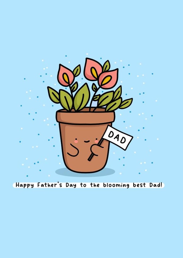 Cute Father's Day Card - Blooming Best Dad created by Rosalie Perl