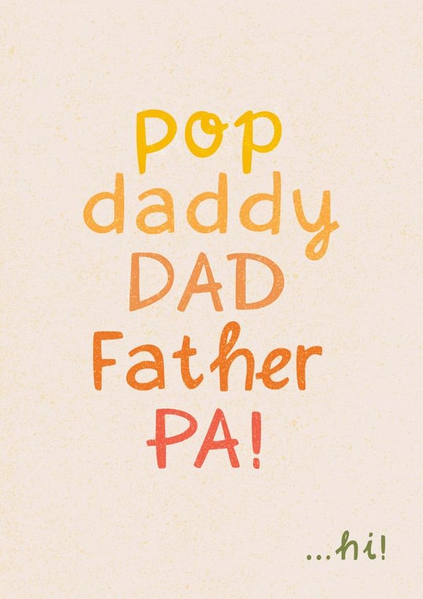 Cute Father's Day Card - All Names For Dad created by Tawn Moore