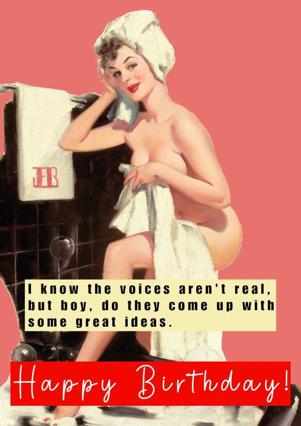 Funny Birthday Card For Friend - Voices Aren't Real - Great Ideas created by CardandFast