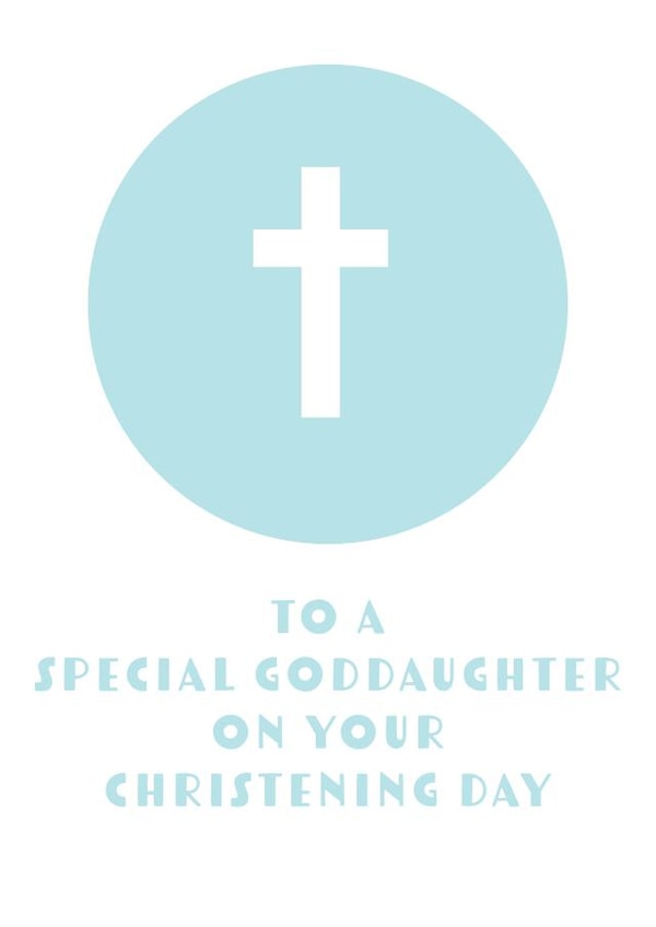 Simple Christening Card For Goddaughter - Cross - Christening Day created by size3art