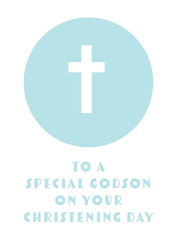 Simple Christening Card For Godson - Cross - Christening Day created by size3art