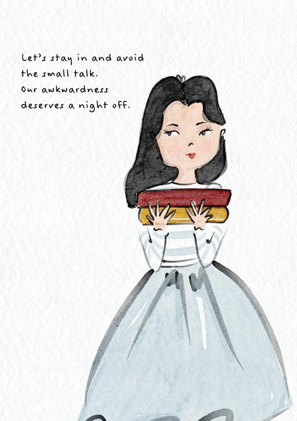 Funny Birthday Introvert Book Nerd- Small Talk created by Quill and Palette