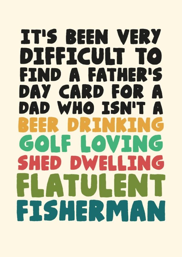 Funny Father's Day Card - Anti Stereotypical Dad created by Studio Doodles