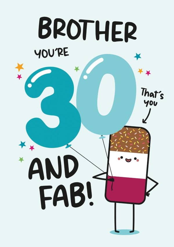 Cute Birthday Card - Brother - 30th created by Twisted Haggis