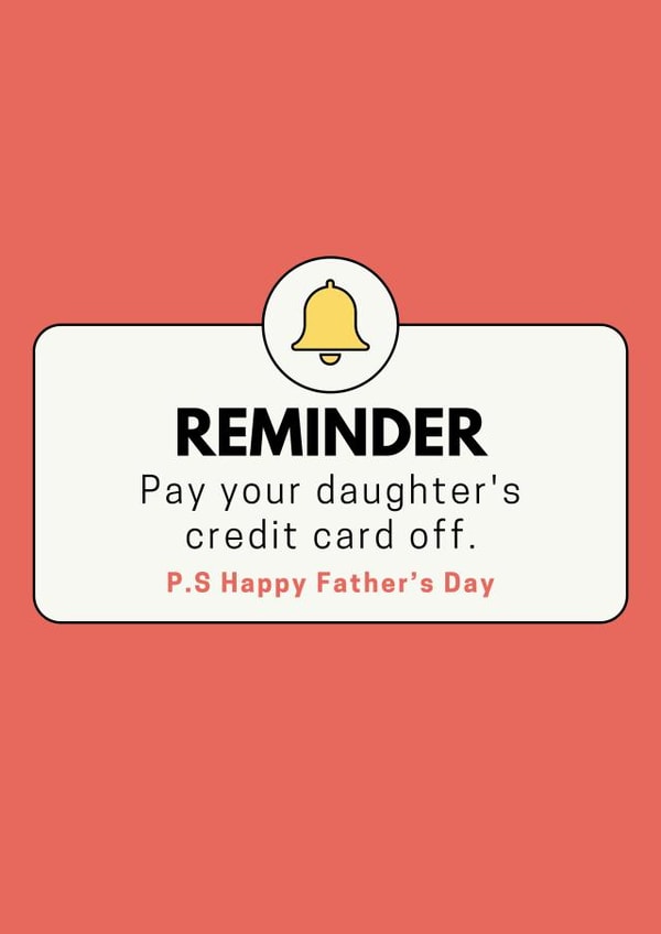 Daughters Credit Card Father's Day created by Tanya Pyrka