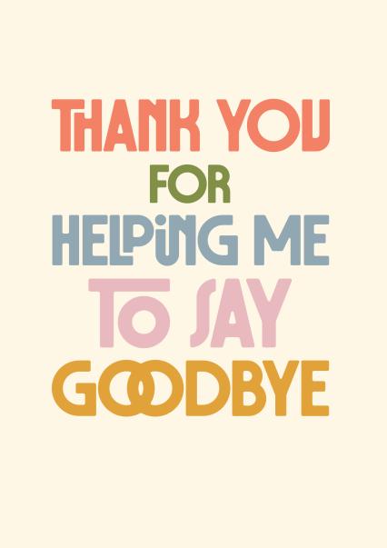 Goodbye thank you card card