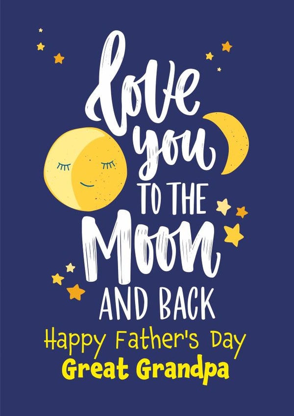 Love you to the moon and back Happy Father's Day Great Grandpa created by Geordies Love Gin
