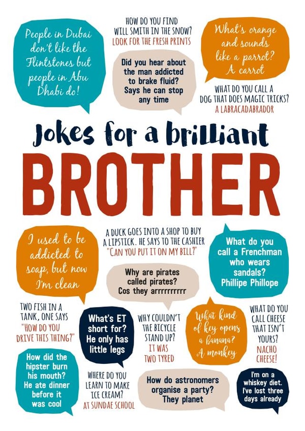 Funny Birthday Card - Brother - Brilliant Jokes created by Paper Plane