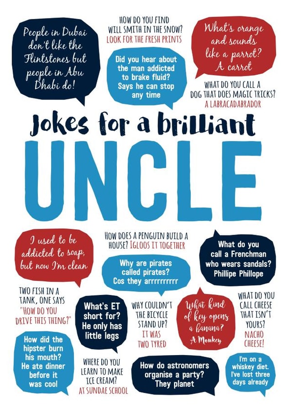 Funny Father's Day/Birthday Card - Uncle - Brilliant Jokes created by Paper Plane