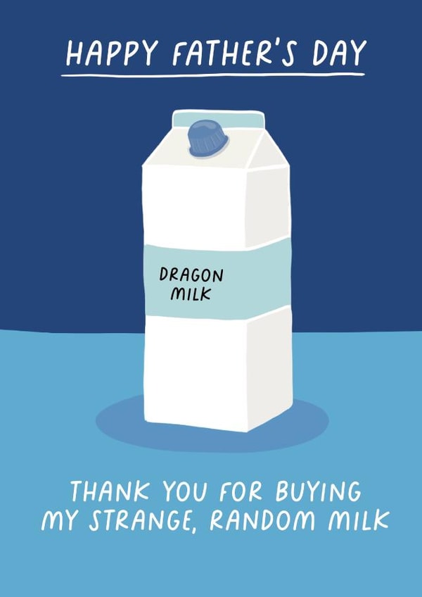 Funny Father's Day card - For Dad - Milk Alternatives created by Pickled Prints