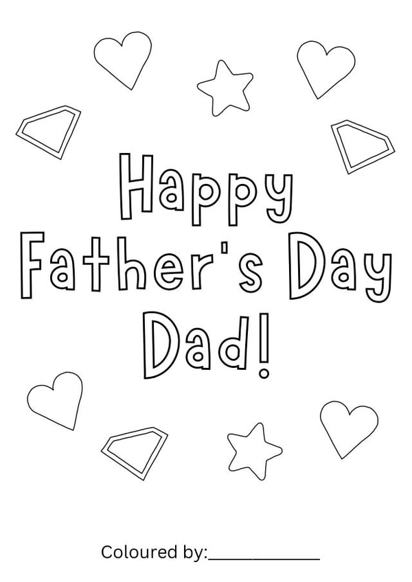 Cute Birthday Card - Colouring In - Dad created by Amy (Hedgecards)