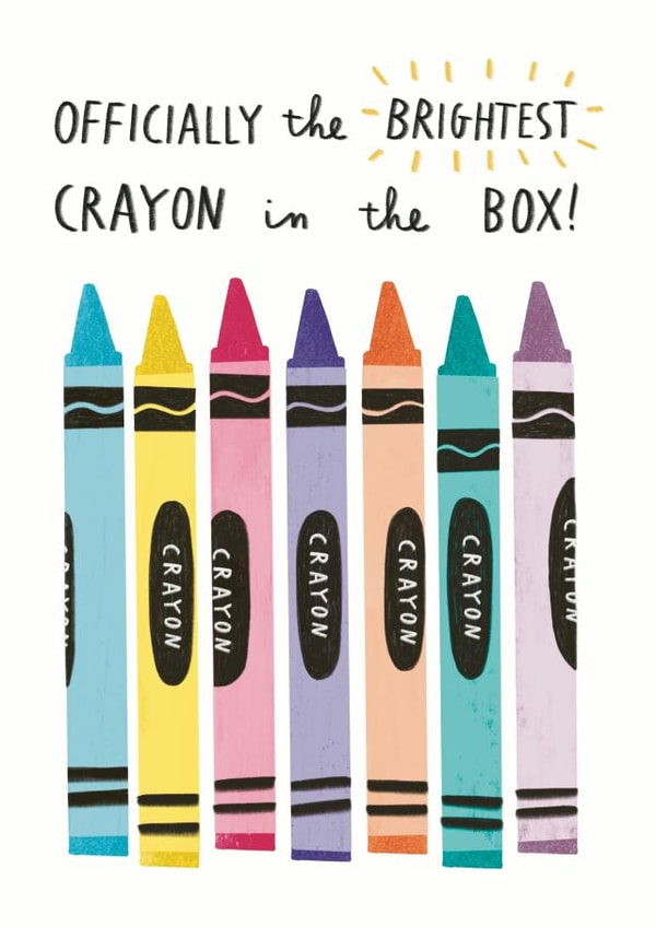 Cute Exam Or Graduation Card - Officially The Brightest Crayon! created by Alice Mole Illustration