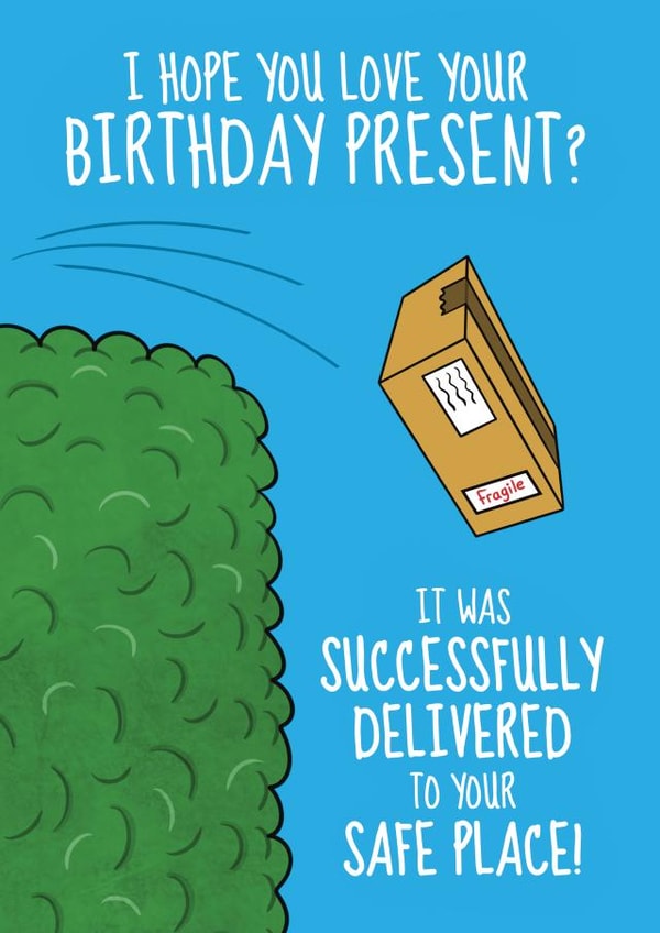 Funny Birthday Card - Lost Parcel Joke created by @Cupsie's Creations